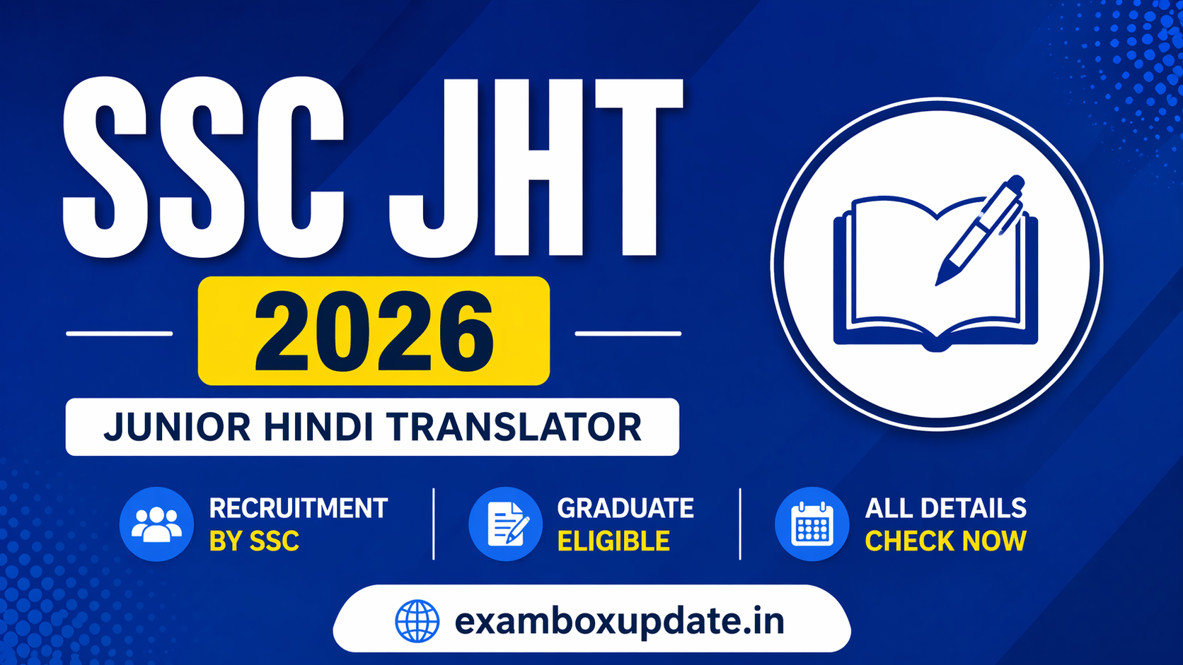SSC Junior Hindi Translator (JHT) Vacancy 2026